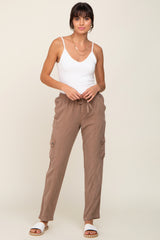 Mocha Drawstring Cargo Pants