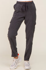 Charcoal Drawstring Cargo Pants