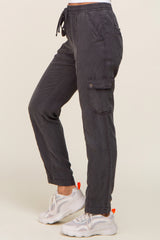 Charcoal Drawstring Cargo Pants