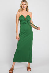 Green Sweetheart Front Cutout Maternity Maxi Dress