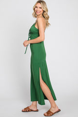 Green Sweetheart Front Cutout Maxi Dress