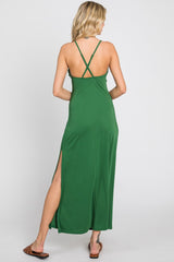 Green Sweetheart Front Cutout Maxi Dress