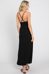 Black Sweetheart Front Cutout Maxi Dress