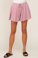 Mauve Drawstring Lounge Shorts