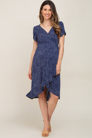 Navy Polka Dot Maternity/Nursing Wrap Dress