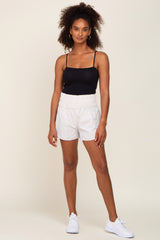 Ivory Curved Hem Active Shorts