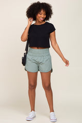 Sage Curved Hem Active Shorts