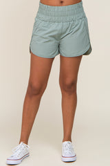 Sage Curved Hem Active Shorts