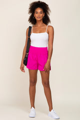 Fuchsia Curved Hem Active Shorts