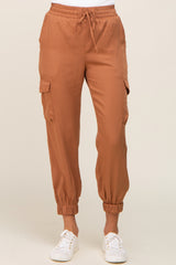 Camel Drawstring Cargo Pants