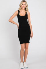 Black Sleeveless Soft Knit Basic Dress