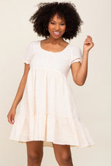 Cream Micro Floral Babydoll Dress