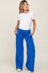 Royal Wide Leg Fray Hem Long Maternity Sweatpants