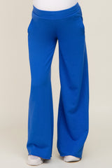 Royal Wide Leg Fray Hem Long Maternity Sweatpants