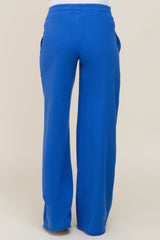 Royal Wide Leg Fray Hem Long Maternity Sweatpants