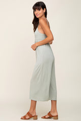 Sage Sleeveless Cropped Jumpsuit