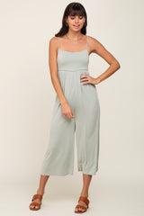 Sage Sleeveless Cropped Jumpsuit