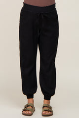 Black Smocked Maternity Joggers