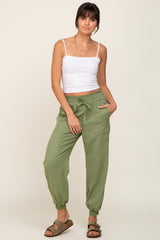 Olive Smocked Joggers