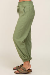 Olive Smocked Joggers