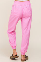 Pink Smocked Joggers