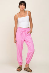 Pink Smocked Joggers