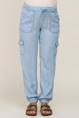 Chambray Maternity Jogger Pants