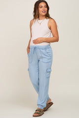 Chambray Maternity Jogger Pants