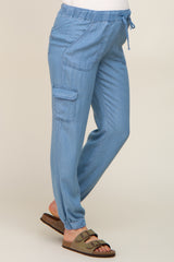 Blue Maternity Jogger Pants