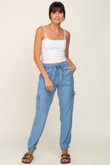 Blue Maternity Jogger Pants