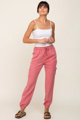 Mauve Maternity Jogger Pants