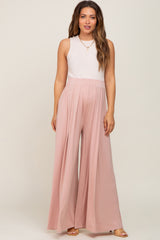 Pink Flowy Maternity Pants