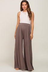 Brown Flowy Maternity Pants