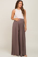 Brown Flowy Maternity Pants