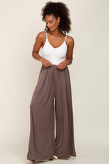 Brown Flowy Maternity Pants