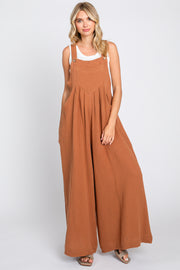 Rust Pocket Front Wide Leg Jumpsuit