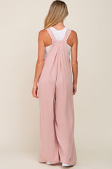 Mauve Sleeveless Wide Leg Maternity Jumpsuit