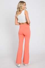 Coral Layered V-Front Leggings