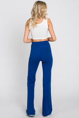 Blue Layered V-Front Leggings