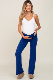 Blue Layered V-Front Maternity Leggings