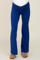 Blue Layered V-Front Maternity Leggings