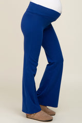 Blue Layered V-Front Maternity Leggings