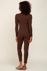 Brown Ribbed Jumpsuit