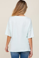 Mint Short Sleeve Pocketed Maternity Top