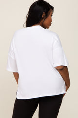 White Short Sleeve Pocketed Plus Top