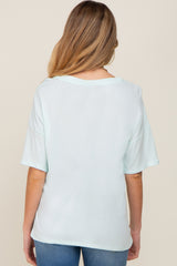 Mint Pocketed V-Neck Maternity Top