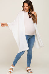 Ivory Knit Open Front Maternity Cardigan