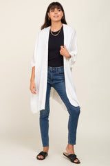 Ivory Knit Open Front Cardigan