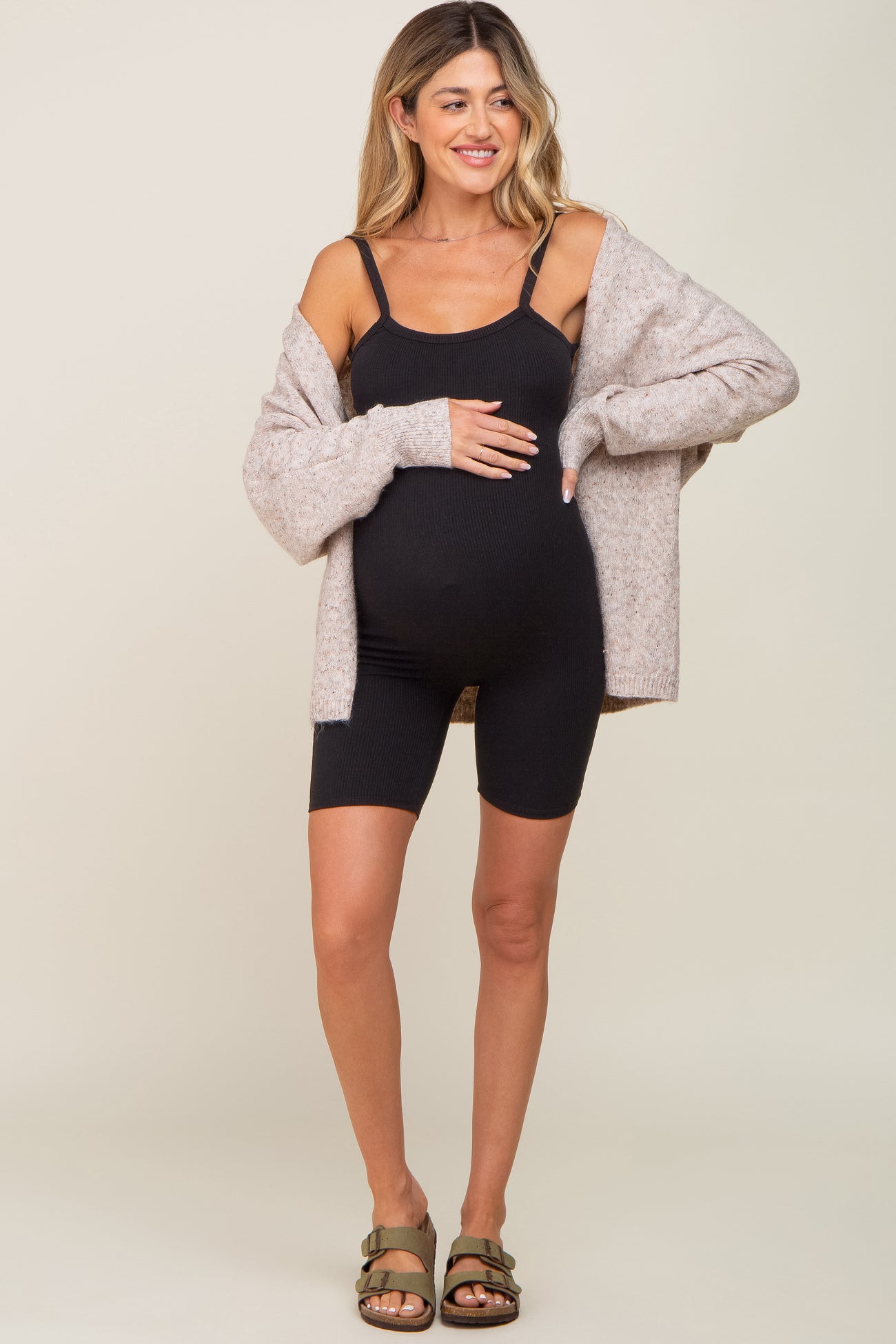 Black Sleeveless Ribbed Maternity Bodysuit– PinkBlush