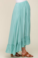 Sage Ruffle Hem Maternity Maxi Skirt